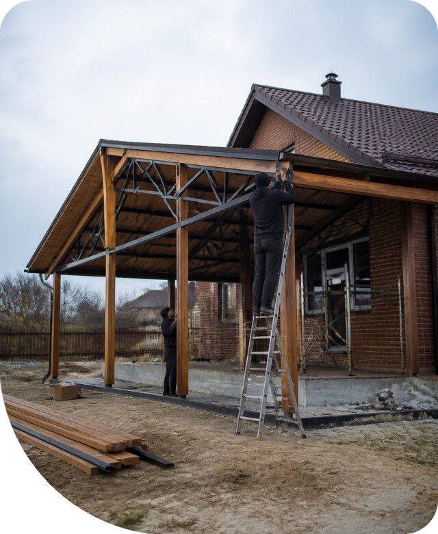 Пристройка навеса к дому и участку в Владикавказе под ключ